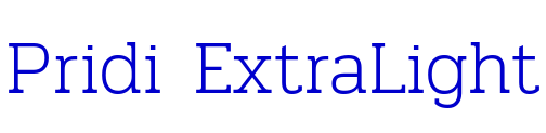 Pridi ExtraLight font